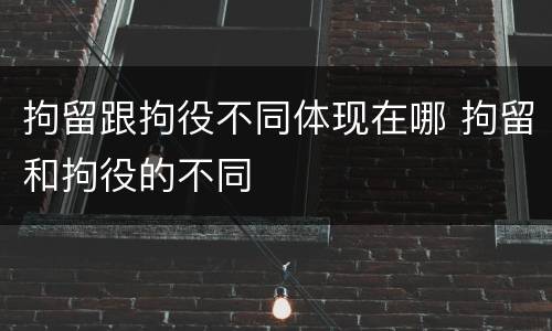 拘留跟拘役不同体现在哪 拘留和拘役的不同