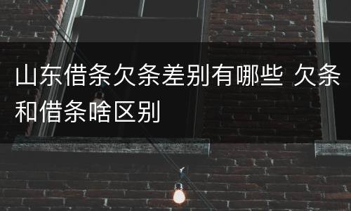 山东借条欠条差别有哪些 欠条和借条啥区别