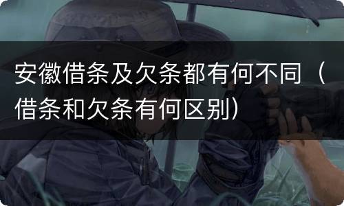 安徽借条及欠条都有何不同（借条和欠条有何区别）