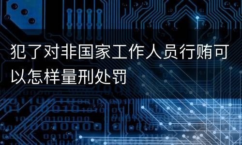 犯了对非国家工作人员行贿可以怎样量刑处罚