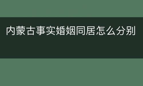 内蒙古事实婚姻同居怎么分别