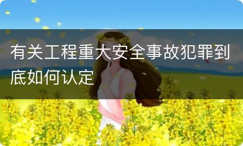 有关工程重大安全事故犯罪到底如何认定