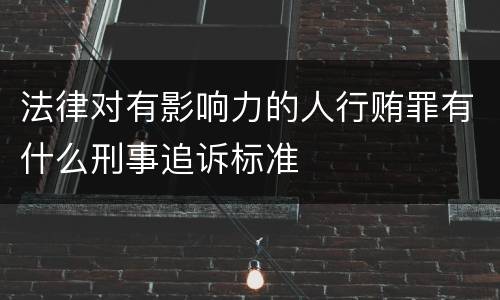 法律对有影响力的人行贿罪有什么刑事追诉标准