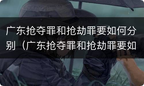 广东抢夺罪和抢劫罪要如何分别（广东抢夺罪和抢劫罪要如何分别判刑）