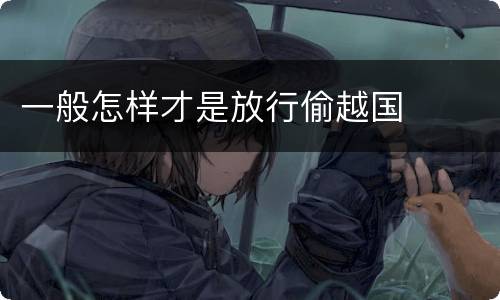 一般怎样才是放行偷越国