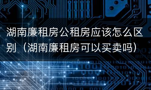 湖南廉租房公租房应该怎么区别（湖南廉租房可以买卖吗）