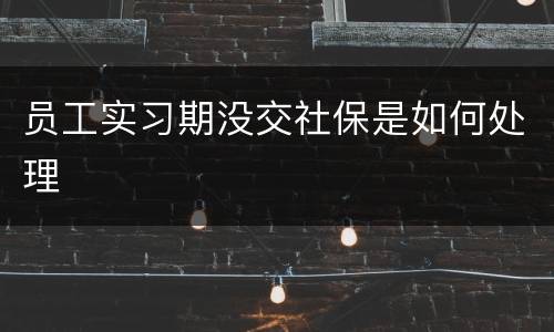员工实习期没交社保是如何处理