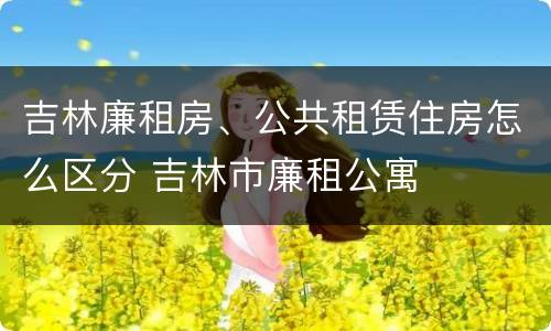 吉林廉租房、公共租赁住房怎么区分 吉林市廉租公寓