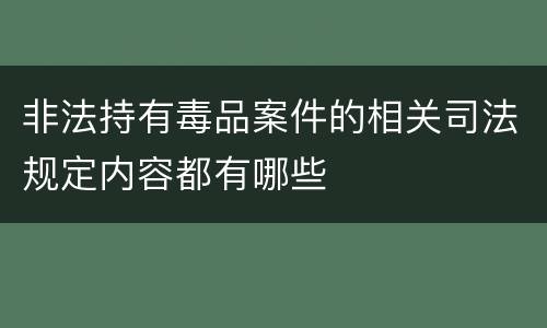 非法持有毒品案件的相关司法规定内容都有哪些