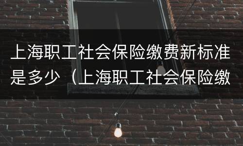 上海职工社会保险缴费新标准是多少（上海职工社会保险缴费新标准是多少钱）