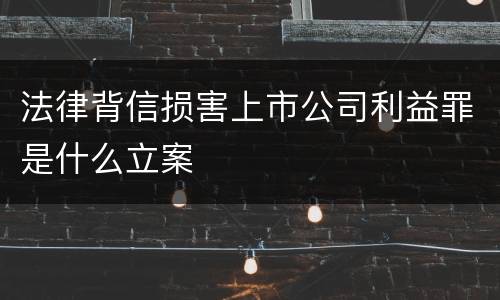 法律背信损害上市公司利益罪是什么立案