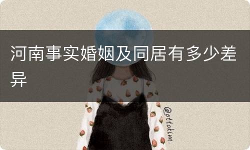 河南事实婚姻及同居有多少差异