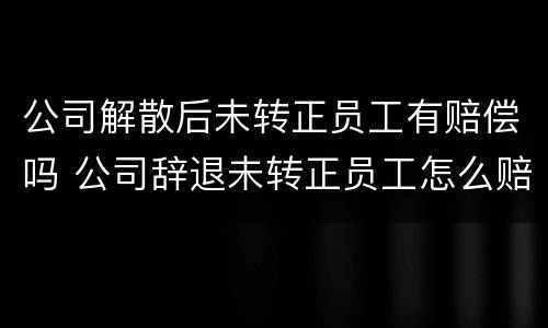 公司解散后未转正员工有赔偿吗 公司辞退未转正员工怎么赔偿