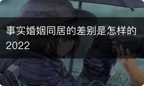 事实婚姻同居的差别是怎样的2022