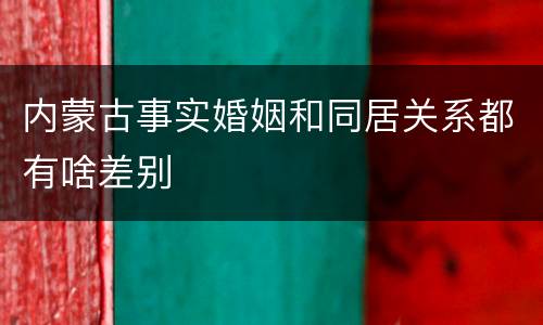 内蒙古事实婚姻和同居关系都有啥差别