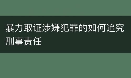暴力取证涉嫌犯罪的如何追究刑事责任