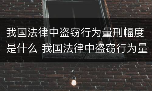 我国法律中盗窃行为量刑幅度是什么 我国法律中盗窃行为量刑幅度是什么标准