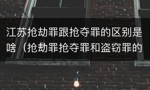 江苏抢劫罪跟抢夺罪的区别是啥（抢劫罪抢夺罪和盗窃罪的区别）