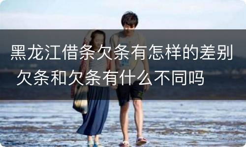 黑龙江借条欠条有怎样的差别 欠条和欠条有什么不同吗