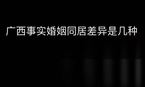 广西事实婚姻同居差异是几种