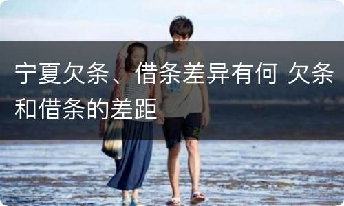 宁夏欠条、借条差异有何 欠条和借条的差距