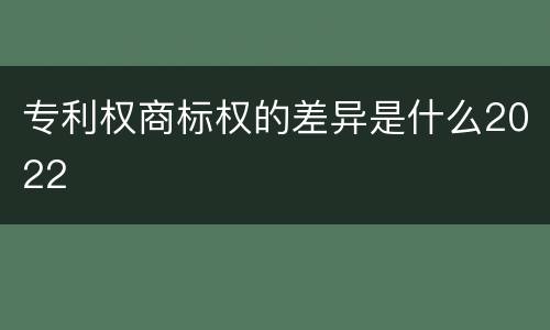 专利权商标权的差异是什么2022