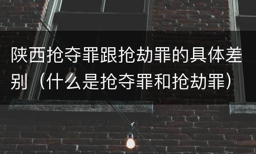 陕西抢夺罪跟抢劫罪的具体差别（什么是抢夺罪和抢劫罪）