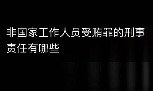 非国家工作人员受贿罪的刑事责任有哪些