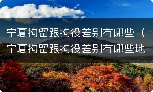 宁夏拘留跟拘役差别有哪些（宁夏拘留跟拘役差别有哪些地方）
