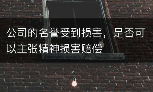 公司的名誉受到损害，是否可以主张精神损害赔偿