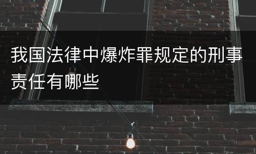我国法律中爆炸罪规定的刑事责任有哪些