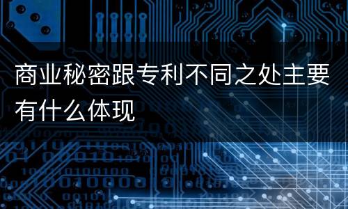 商业秘密跟专利不同之处主要有什么体现