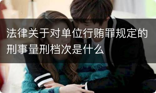 法律关于对单位行贿罪规定的刑事量刑档次是什么