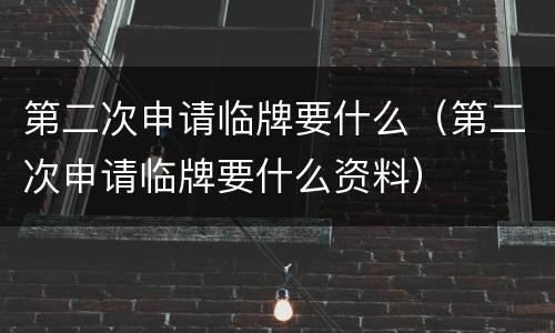 第二次申请临牌要什么（第二次申请临牌要什么资料）