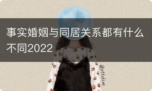 事实婚姻与同居关系都有什么不同2022