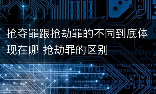 抢夺罪跟抢劫罪的不同到底体现在哪 抢劫罪的区别