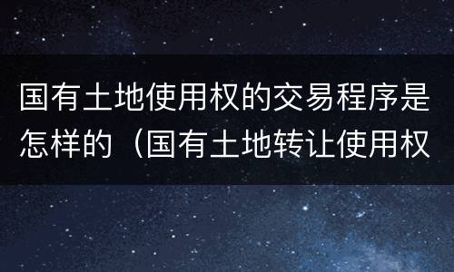 国有土地使用权的交易程序是怎样的（国有土地转让使用权的程序）