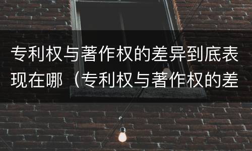 专利权与著作权的差异到底表现在哪（专利权与著作权的差异到底表现在哪方面）