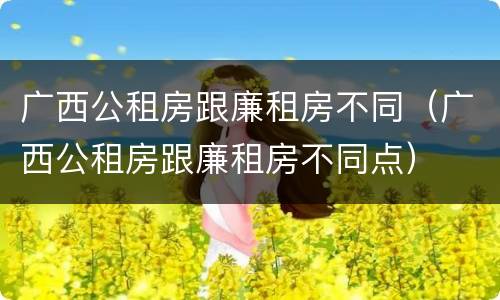 广西公租房跟廉租房不同（广西公租房跟廉租房不同点）