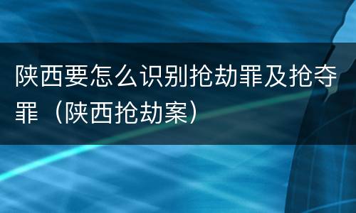 陕西要怎么识别抢劫罪及抢夺罪（陕西抢劫案）