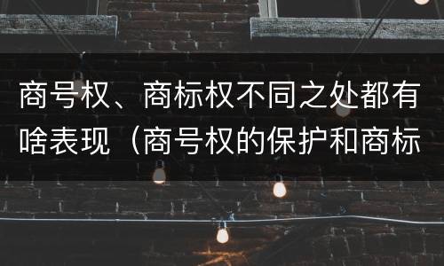 商号权、商标权不同之处都有啥表现（商号权的保护和商标权的保护一样是全国性范围的）