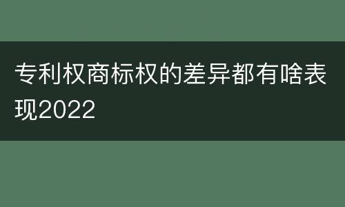 专利权商标权的差异都有啥表现2022
