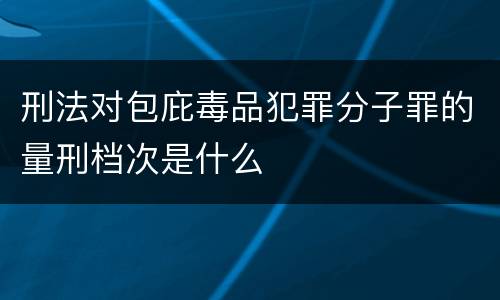 刑法对包庇毒品犯罪分子罪的量刑档次是什么