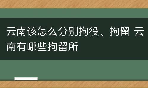 云南该怎么分别拘役、拘留 云南有哪些拘留所