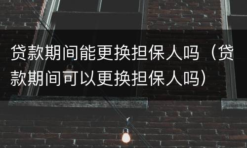 贷款期间能更换担保人吗（贷款期间可以更换担保人吗）