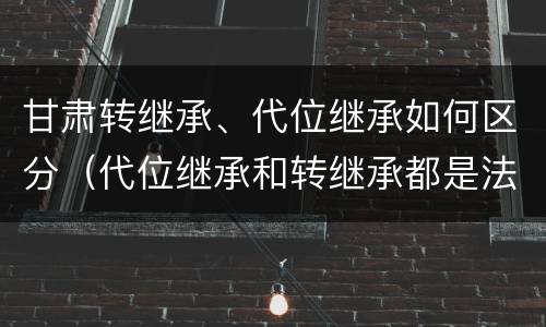 甘肃转继承、代位继承如何区分（代位继承和转继承都是法定继承）