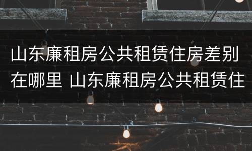 山东廉租房公共租赁住房差别在哪里 山东廉租房公共租赁住房差别在哪里查