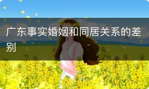 广东事实婚姻和同居关系的差别