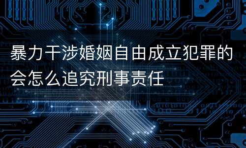 暴力干涉婚姻自由成立犯罪的会怎么追究刑事责任