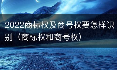 2022商标权及商号权要怎样识别（商标权和商号权）